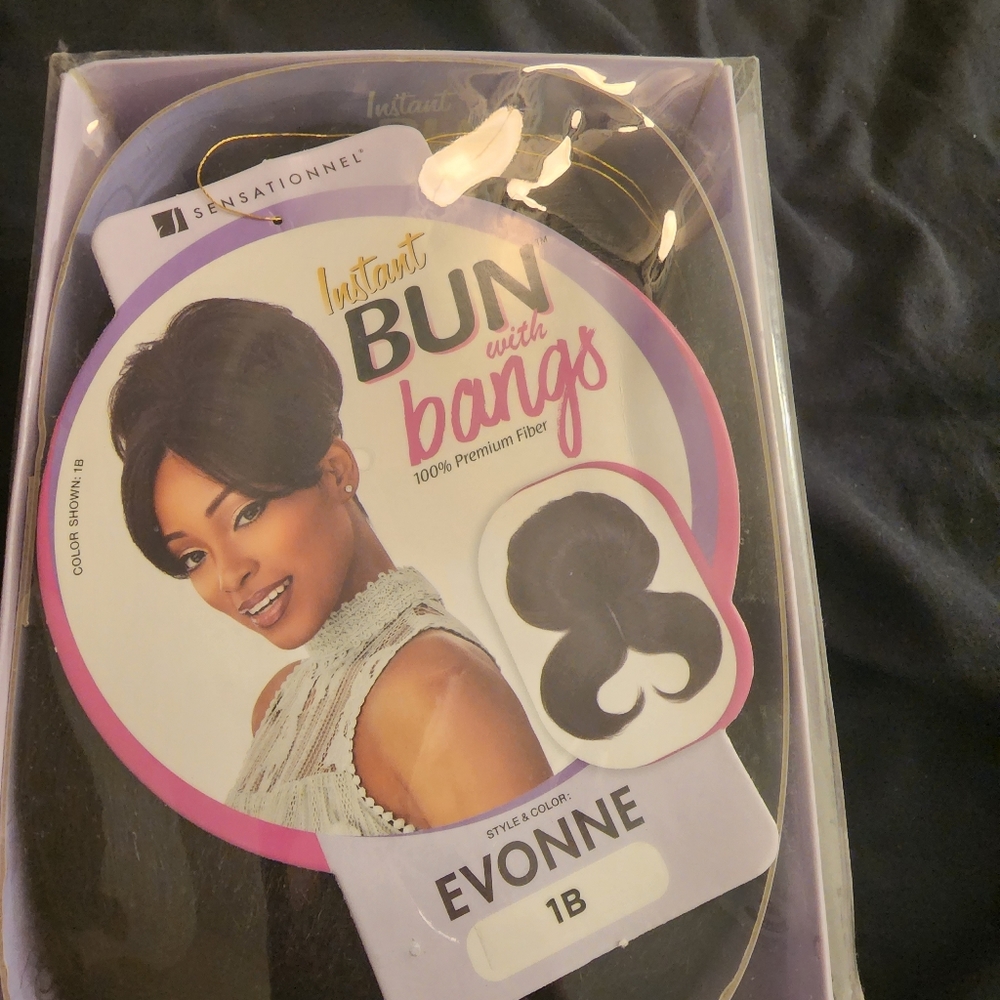 Bun with bangs